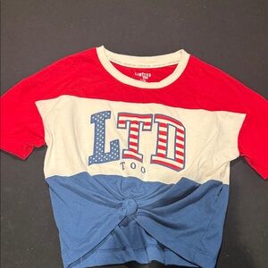 Limited Too Patriotic Red, White, and Blue Tee